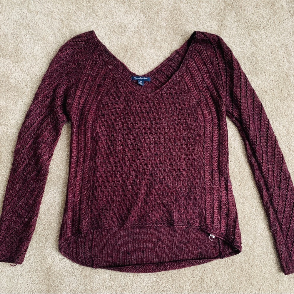 American Eagle eggplant-colored sweater